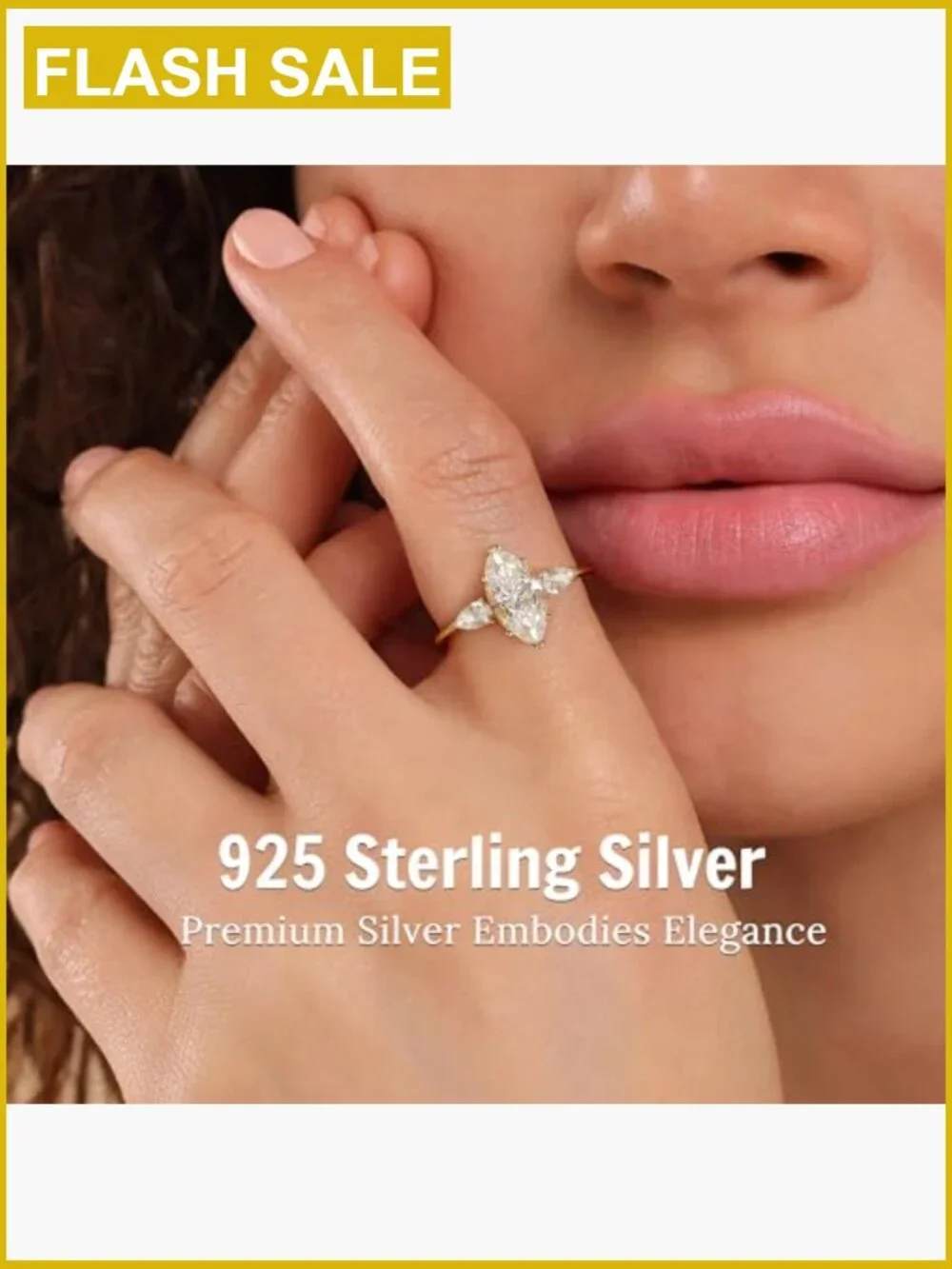 2CT Marquise Cut CZ Engagement Ring Sterling Silver Solitaire Ring Promise Ring